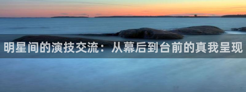 杏鑫娱乐体育老板是谁：明星间的演技交流：从幕后到台前的真我呈现